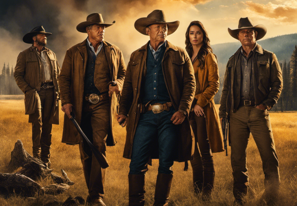 An image showcasing the diverse cast of characters in Yellowstone