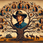 DALL·E 2024 01 01 09.54.57 A detailed representation of the Dutton family tree from the TV show Yellowstone, showcasing John Dutton at the center. Branches extend to his childre